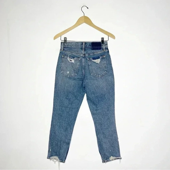 Abercrombie & Fitch High Rise Mom Jeans Taper Straight Denim Size 0 Short 25 - Picture 7 of 7